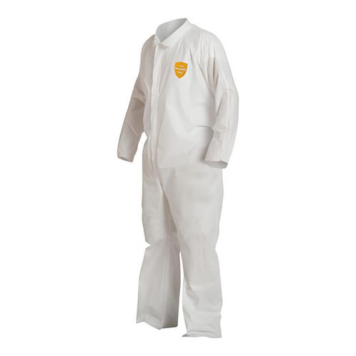 Main product image of ProShield 10 PB120S Coverall w/ Collar, Open Wrists and Ankles, Storm Flap, White, Large (Pack of 25)
