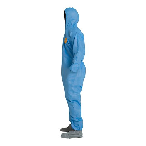 Main product image of ProShield 10 PB122S Coverall w/ Standard Hood, Elastic Wrists, Attached Skid-Resistant Boots, Storm Flap, Blue, 3X-Large (Pack of 25)