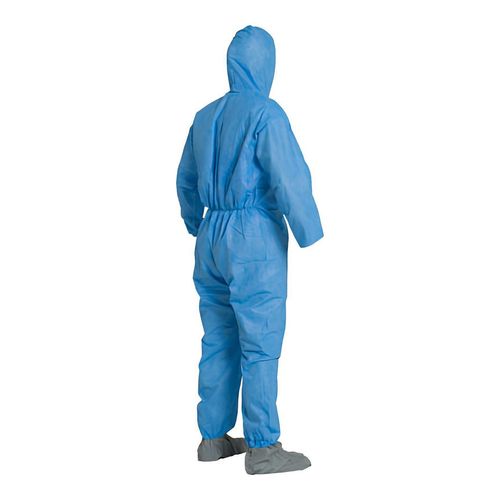 Main product image of ProShield 10 PB122S Coverall w/ Standard Hood, Elastic Wrists, Attached Skid-Resistant Boots, Storm Flap, Blue, Large (Pack of 25)