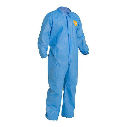 Main product image of ProShield 10 PB125S Coverall w/ Collar, Elastic Wrists and Ankles, Storm Flap, Blue, Large (Pack of 25)