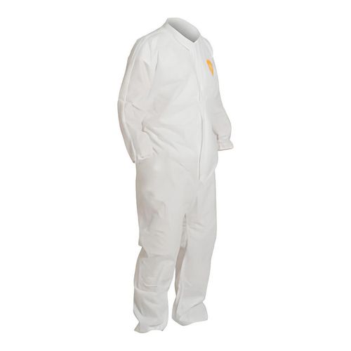Main product image of ProShield 10 PB125S Coverall w/ Collar, Elastic Wrists and Ankles, Storm Flap, White, 3X-Large (Pack of 25)