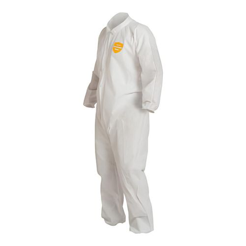 Main product image of ProShield 10 PB125S Coverall w/ Collar, Elastic Wrists and Ankles, Storm Flap, White, 3X-Large (Pack of 25)