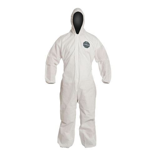 Main product image of ProShield 10 PB127S Coverall w/ Standard Hood, Elastic Wrists and Ankles, Storm Flap, White, 3X-Large (Pack of 25)