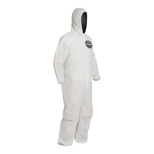 Main product image of ProShield 10 PB127S Coverall w/ Standard Hood, Elastic Wrists and Ankles, Storm Flap, White, Medium (Pack of 25)