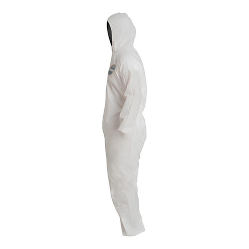 Main product image of ProShield 10 PB127S Coverall w/ Standard Hood, Elastic Wrists and Ankles, Storm Flap, White, Medium (Pack of 25)