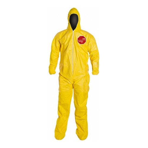 Main product image of Tychem 2000 QC122S Disposable Chemical Resistant Coveralls w/ Zipper Closure, Yellow, Medium (Pack of 12)