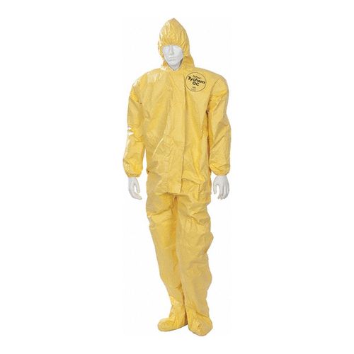 Main product image of Tychem 2000 QC122T Coverall w/ Standard Hood, Elastic Wrists, Socks, Storm Flap; Adhesive Closure, Yellow, Large (Pack of 4)
