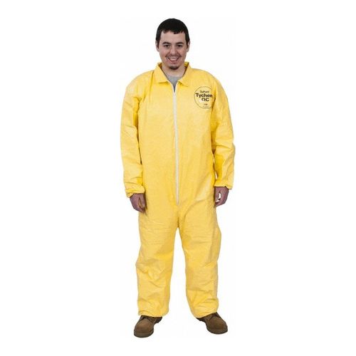 Main product image of Tychem 2000 QC125S Coverall w/ Collar, Elastic Wrists and Ankles, Storm Flap, Yellow, 3X-Large (Pack of 12)