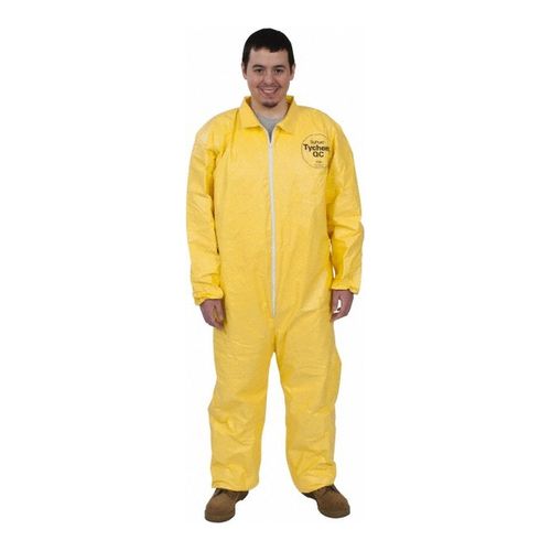 Main product image of Tychem 2000 QC125S Coverall w/ Collar, Elastic Wrists and Ankles, Storm Flap, Yellow, Medium (Pack of 12)