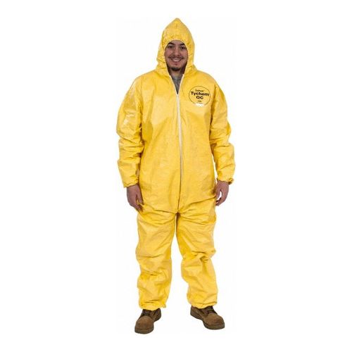 Main product image of Tychem 2000 QC127S Disposable Chemical Resistant Coveralls w/ Zipper Closure, Yellow, 3X-Large (Pack of 12)