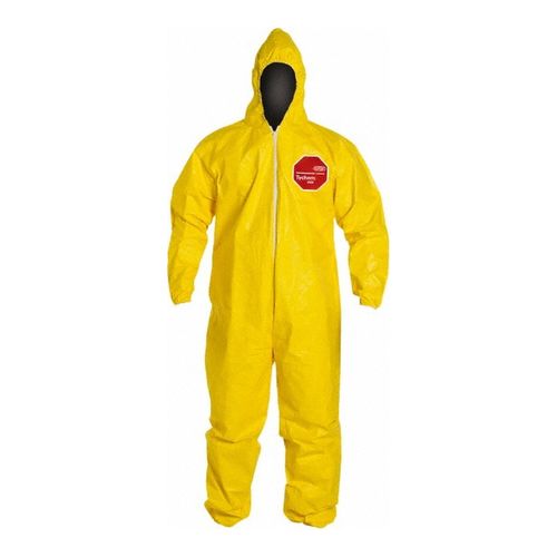 Main product image of Tychem 2000 QC127S Disposable Chemical Resistant Coveralls w/ Zipper Closure, Yellow, X-Large (Pack of 12)