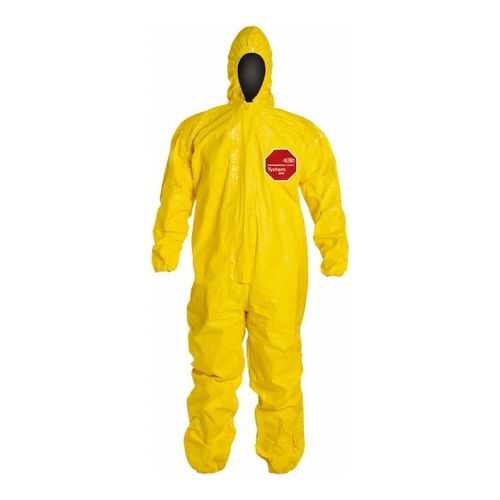 Main product image of Tychem 2000 QC127T Coverall w/ Standard Hood, Elastic Wrists and Ankles, Storm Flap; Adhesive Closure, Yellow, Medium (Pack of 4)