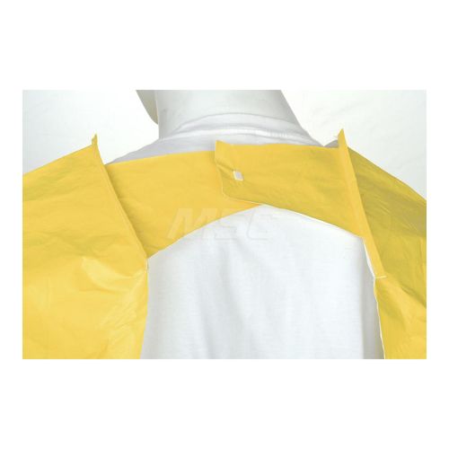 Main product image of Tychem 2000 QC275B Sleeved Apron, Elastic Wrists, 44in Long, Snaps at Neck, Waist Ties, Yellow, Medium (Pack of 25)