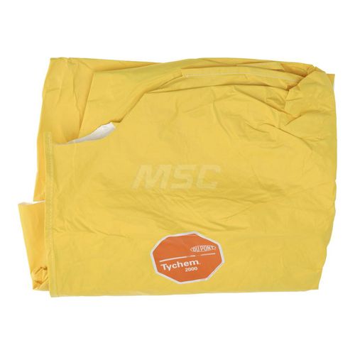 Main product image of Tychem 2000 QC275B Sleeved Apron, Elastic Wrists, 44in Long, Snaps at Neck, Waist Ties, Yellow, Medium (Pack of 25)