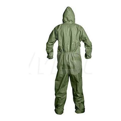 Main product image of Tychem 2000 SFR QS127T Coverall w/ Respirator Fit Hood, Elastic Wrists Ankles and Waist, Storm Flap; Adhesive Closure, Green, 7XL (Pack of 4)