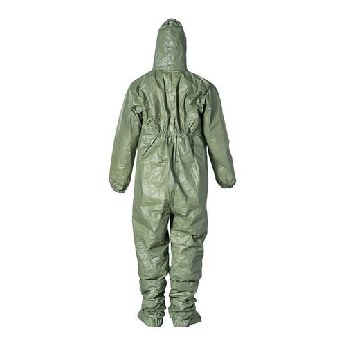 Main product image of Tychem 2000 SFR QS127T Coverall w/ Respirator Fit Hood, Elastic Wrists Ankles and Waist, Storm Flap; Adhesive Closure, Green, Large (Pack of 4)