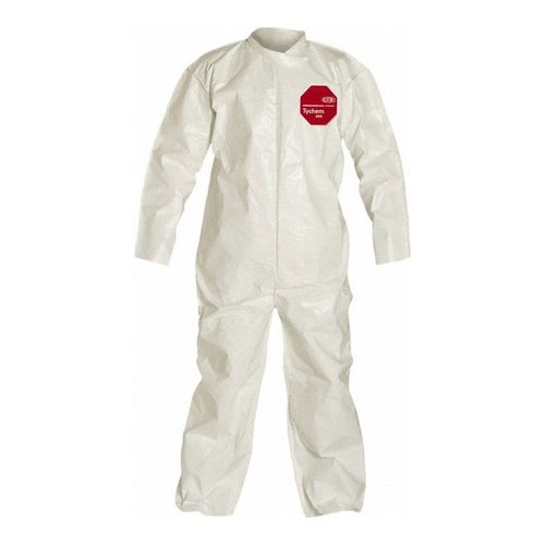 Main product image of Tychem 4000 SL120B Disposable Chemical Resistant Coveralls w/ Zipper Closure & Stormflaps, White, Medium (Pack of 12)