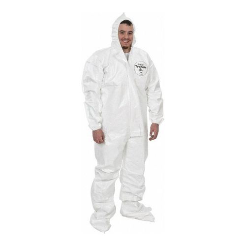 Main product image of Tychem 4000 SL122B Disposable Chemical Resistant Coveralls w/ Zipper Closure, White, 3X-Large (Pack of 12)