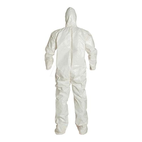 Main product image of Tychem 4000 SL122T Coverall w/ Standard Hood, Elastic Wrists, Socks, Storm Flap; Adhesive Closure, White, Medium (Pack of 6)