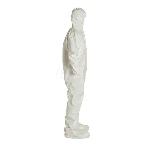 Main product image of Tychem 4000 SL122T Coverall w/ Standard Hood, Elastic Wrists, Socks, Storm Flap; Adhesive Closure, White, Medium (Pack of 6)
