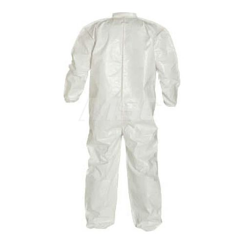 Main product image of Tychem 4000 SL125B Coverall w/ Collar, Elastic Wrists and Ankles, Storm Flap; Adhesive Closure, White, Large (Pack of 12)