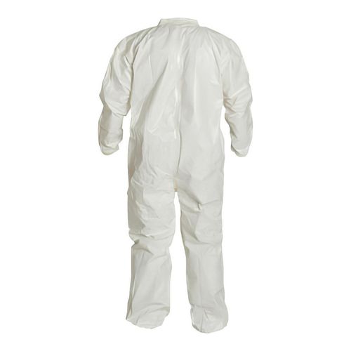 Main product image of Tychem 4000 SL125T Coverall w/ Collar, Elastic Wrists and Ankles, Storm Flap; Adhesive Closure, White, 4X-Large (Pack of 6)