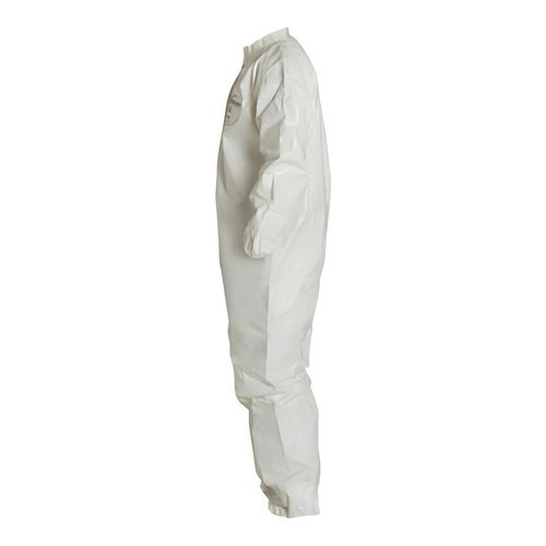 Main product image of Tychem 4000 SL125T Coverall w/ Collar, Elastic Wrists and Ankles, Storm Flap; Adhesive Closure, White, 4X-Large (Pack of 6)