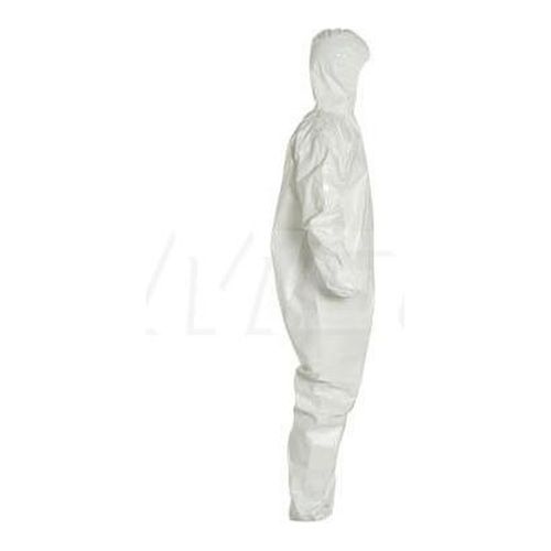 Main product image of Tychem 4000 SL127T Coverall w/ Standard Hood, Elastic Wrists and Ankles, Storm Flap; Adhesive Closure, White, 2X-Large (Pack of 6)