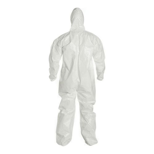 Main product image of Tychem 4000 SL127T Coverall w/ Standard Hood, Elastic Wrists and Ankles, Storm Flap; Adhesive Closure, White, 5XL (Pack of 6)