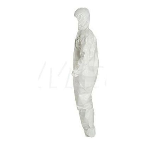 Main product image of Tychem 4000 SL127T Coverall w/ Standard Hood, Elastic Wrists and Ankles, Storm Flap; Adhesive Closure, White, Large (Pack of 6)