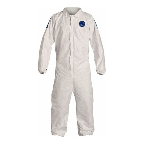 Main product image of Tyvek 400 D TD125S Disposable Chemical Resistant Coveralls w/ Zipper Closure, White/Blue, 3X-Large (Pack of 25)