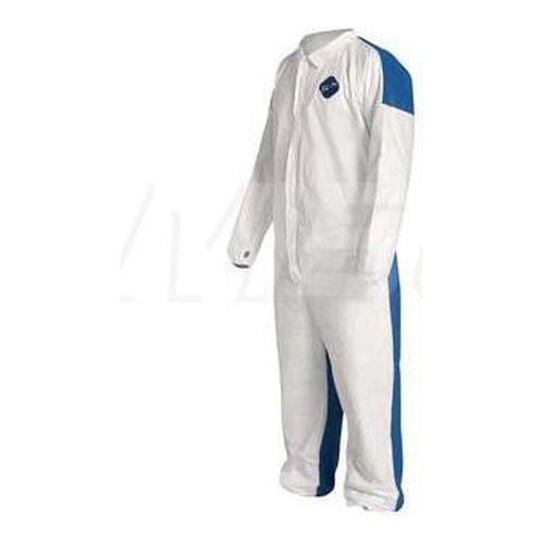 Main product image of Tyvek 400 D TD125S Disposable Chemical Resistant Coveralls w/ Zipper Closure, White/Blue, X-Large (Pack of 25)