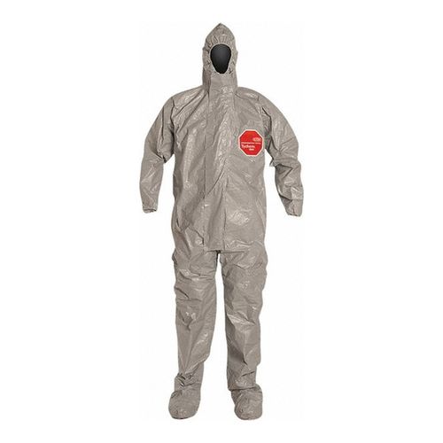 Main product image of Tychem 6000 TF169T Coverall w/ Respirator Fit Hood, Elastic Wrists, Socks, Double Storm Flap, Gray, 2X-Large (Pack of 6)