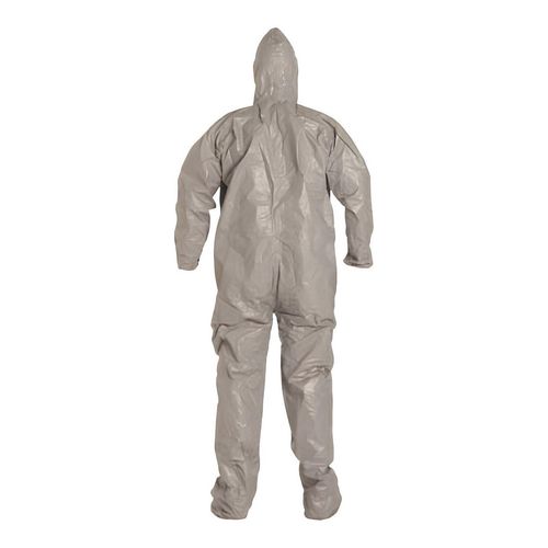 Main product image of Tychem 6000 TF169T Coverall w/ Respirator Fit Hood, Elastic Wrists, Socks, Double Storm Flap, Gray, 5XL (Pack of 6)