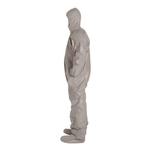 Main product image of Tychem 6000 TF169T Coverall w/ Respirator Fit Hood, Elastic Wrists, Socks, Double Storm Flap, Gray, 5XL (Pack of 6)