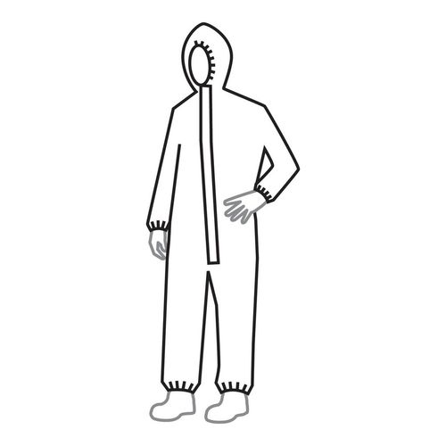 Main product image of Tyvek 800 TJ198T Coverall w/ Respirator Fit Hood, Elastic Wrists and Ankles, Self-Adhesive Storm Flap, White, 4X-Large (Pack of 25)