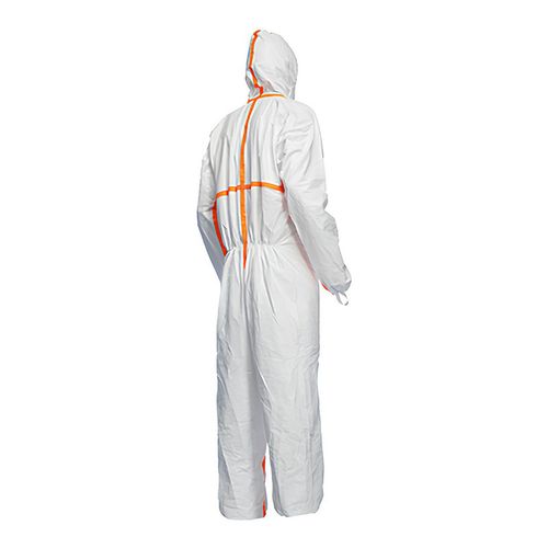 Main product image of Tyvek 800 TJ198T Coverall w/ Respirator Fit Hood, Elastic Wrists and Ankles, Self-Adhesive Storm Flap, White, 5X-Large (Pack of 25)