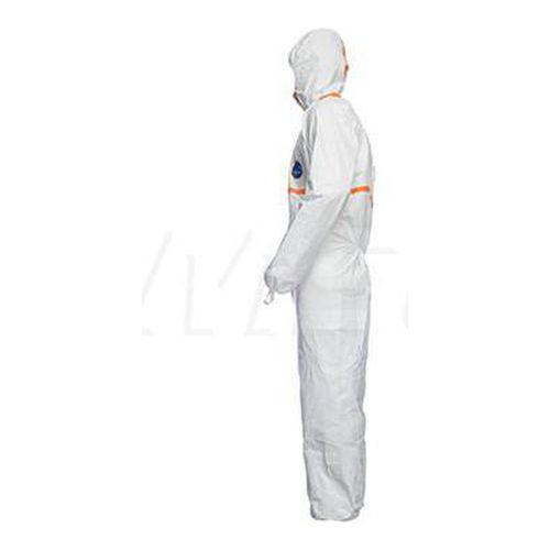 Main product image of Tyvek 800 TJ198T Coverall w/ Respirator Fit Hood, Elastic Wrists and Ankles, Self-Adhesive Storm Flap, White, Medium (Pack of 25)