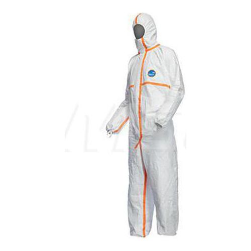 Main product image of Tyvek 800 TJ198T Coverall w/ Respirator Fit Hood, Elastic Wrists and Ankles, Self-Adhesive Storm Flap, White, Medium (Pack of 25)
