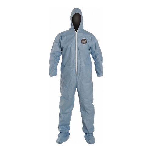 Main product image of ProShield 6 SFR TM122S Coverall w/ Standard Hood, Elastic Wrists, Socks, Storm Flap, Blue, Medium (Pack of 25)