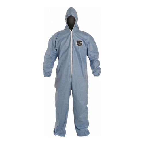 Main product image of ProShield 6 SFR TM127S Coverall w/ Standard Hood, Elastic Wrists and Ankles, Storm Flap, Blue, X-Large (Pack of 25)