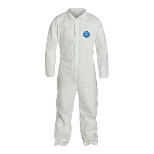 Main product image of Tyvek 400 TY120S Disposable Chemical Resistant Coveralls w/ Zipper Closure, White, Medium (Pack of 25) - NAFTA Sourced