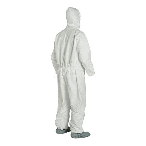 Main product image of Tyvek 400 TY122S Coverall w/ Respirator Fit Hood, Elastic Wrists, Attached Skid-Resistant Boots, Storm Flap, White, Medium (Pack of 25)
