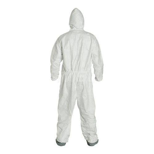 Main product image of Tyvek 400 TY122S Coverall w/ Respirator Fit Hood, Elastic Wrists, Attached Skid-Resistant Boots, Storm Flap, White, Medium (Pack of 25)