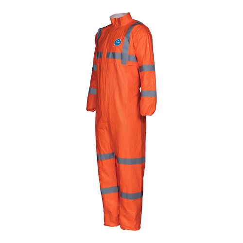 Main product image of Tyvek 500 HV TY125S Coverall w/ Elastic Wrists and Ankles, Fluorescent Orange w/ Grey Retroreflective, Hi-Vis Orange/Grey, 2X-Large (Pack of 25)