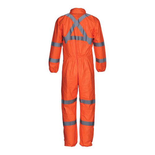 Main product image of Tyvek 500 HV TY125S Coverall w/ Elastic Wrists and Ankles, Fluorescent Orange w/ Grey Retroreflective, Hi-Vis Orange/Grey, 2X-Large (Pack of 25)