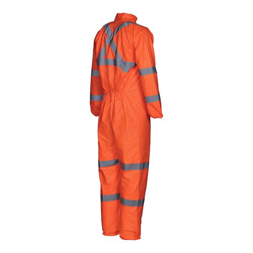 Main product image of Tyvek 500 HV TY125S Coverall w/ Elastic Wrists and Ankles, Fluorescent Orange w/ Grey Retroreflective, Hi-Vis Orange/Grey, 2X-Large (Pack of 25)
