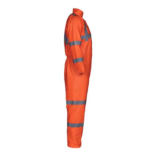 Main product image of Tyvek 500 HV TY125S Coverall w/ Elastic Wrists and Ankles, Fluorescent Orange w/ Grey Retroreflective, Hi-Vis Orange/Grey, 2X-Large (Pack of 25)