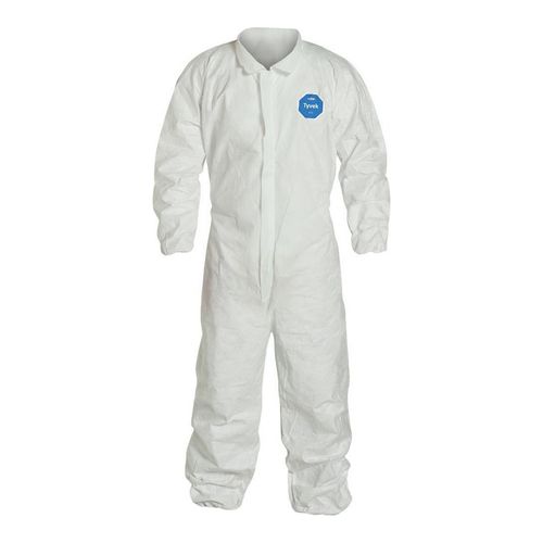 Main product image of Tyvek 400 TY125S Disposable Chemical Resistant Coveralls w/ Storm Flap & Zipper, White, 7X-Large (Pack of 25)