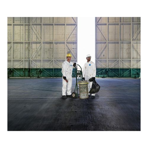 Main product image of Tyvek 400 TY125S Disposable Chemical Resistant Coveralls w/ Zipper Closure & Stormflaps, White, Medium (Pack of 25)